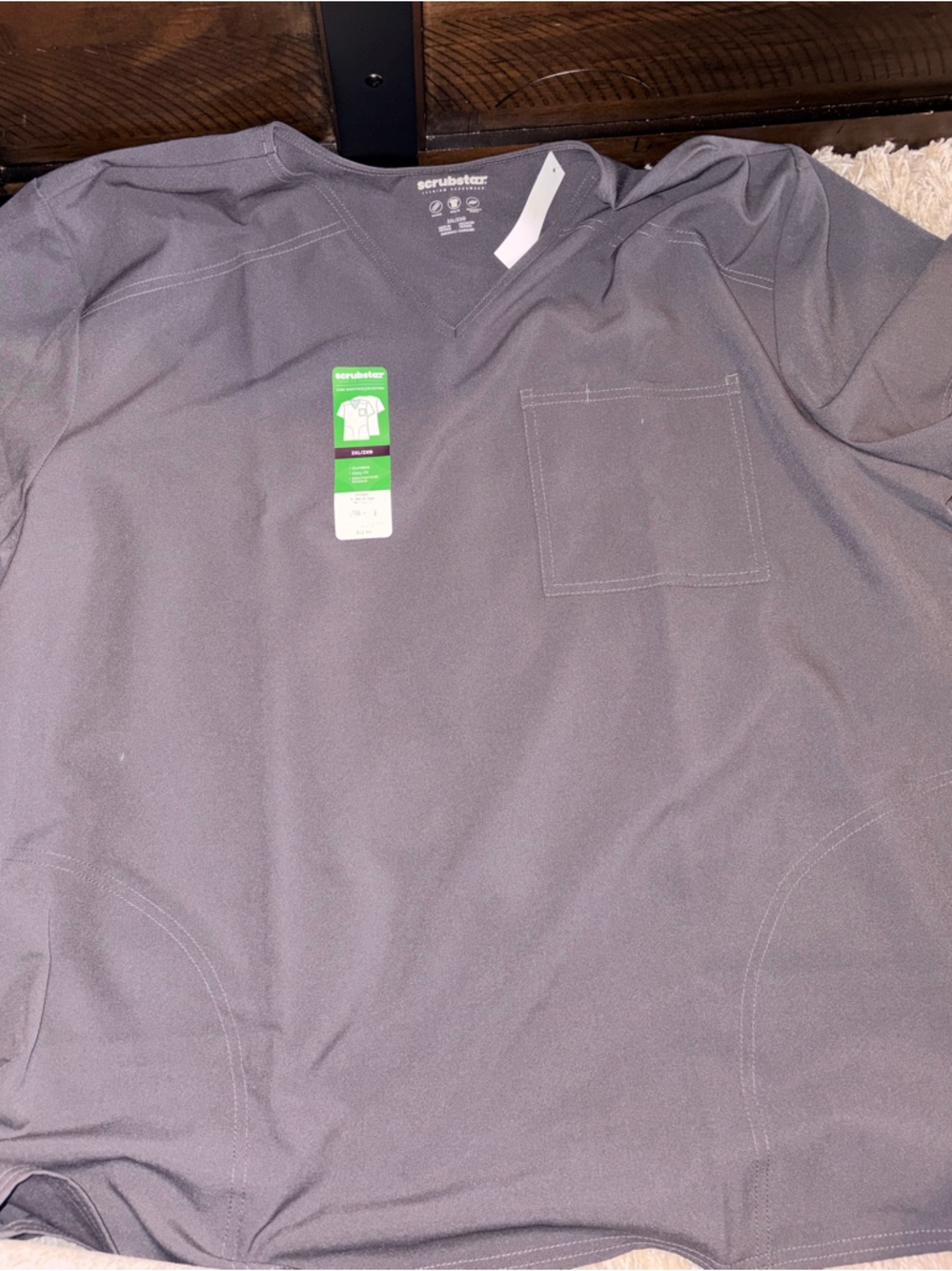 Scrubstar Charcoal Gray V-Neck Medical Scrub Top/Bottom SET